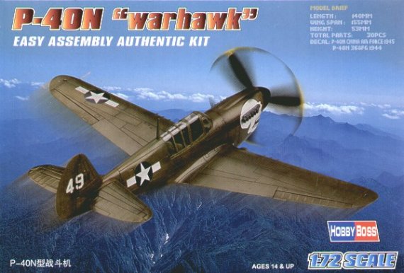 Hobby Boss Curtiss P-40N Warhawk Easy Build 1/72