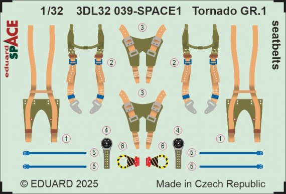 1/32 Tornado GR.1 seatbelts for Italeri