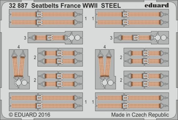 SET 1/32 Seatbelts France WWII STEEL