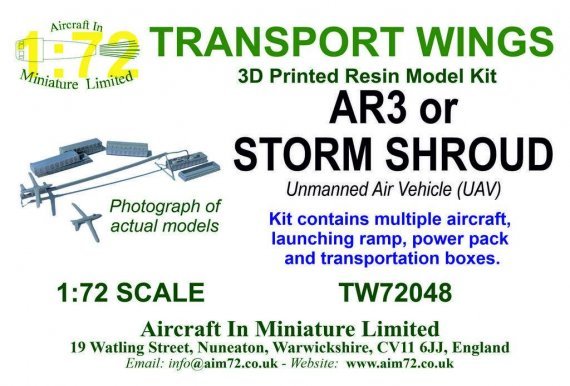 1/72 AR3 or Storm Shroud Unmanned Air Vehicle UAV