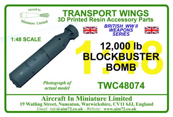 1/48 12,000 lb blockbuster bomb