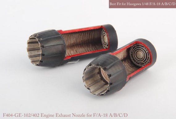 1/48 F/A-18 Hornet Opened Ge Exhaust Nozzle & After Burner SET