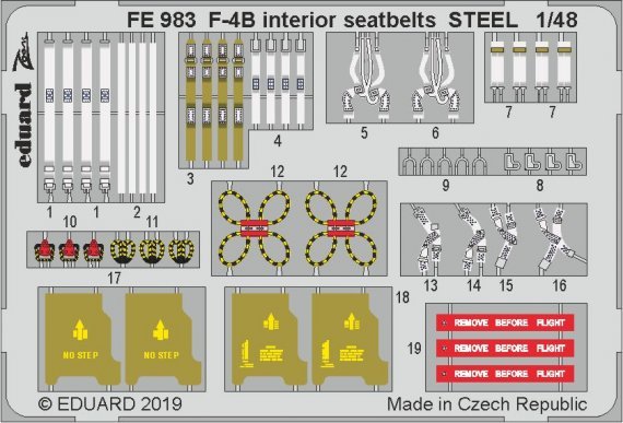 McDonnell F-4B Phantom II interior seatbelts STEEL 1/48