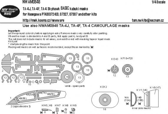 1/48 Mask TA-4J, TA-4F, TA-4 Skyhawk BASIC