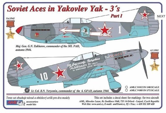 1/72 Masks for Yak-3 Soviet Aces Part I.
