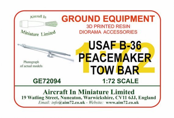 1/72 USAF tow bar for Convair B-36H/RB-36F Peacemaker