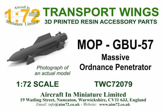 1/72 GBU-57 Massive Ordnance Penetrator Mop