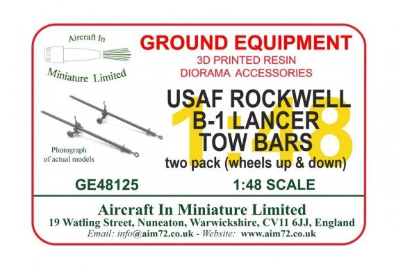 1/48 Rockwell B-1 Lancer Tow bars two pack wheels up & down