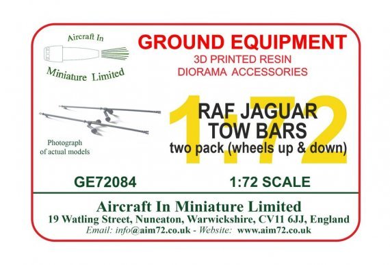 1/72 Raf Sepecat Jaguar tow bars-two pack wheels up & down