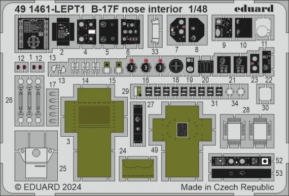 1/48 SET B-17F nose interior for Edurard