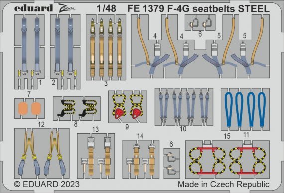 1/48 F-4G seatbelts STEEL for Meng