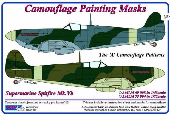 1/72 Mask Canopy S.Spitfire Mk.V Camouflage 'A'