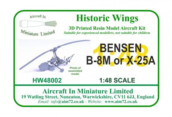1/48 Bensen B-8M/X-25A Autogiro
