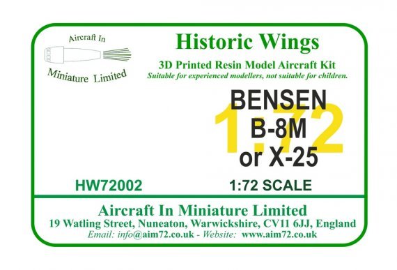 1/72 Bensen B-8M/X-25A Autogiro