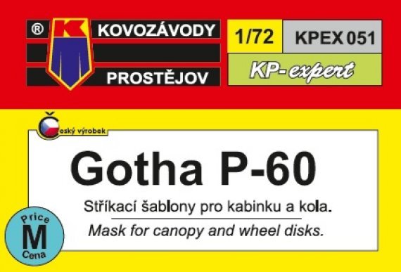 1/72 Canopy & wheel mask Gotha P-60