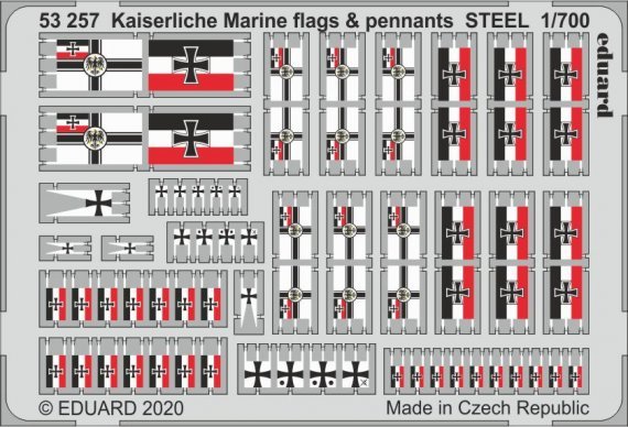 SET 1/700 Kaiserlische Marine flags & pennants STEEL