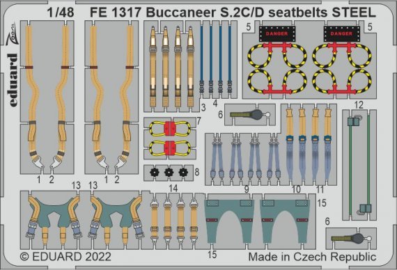 1/48 Buccaneer S.2C/D seatbelts STEEL