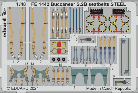 1/48 Buccaneer S.2B seatbelts STEEL for Airfix