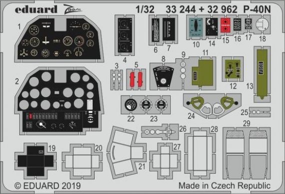 1/32 SET P-40N interior