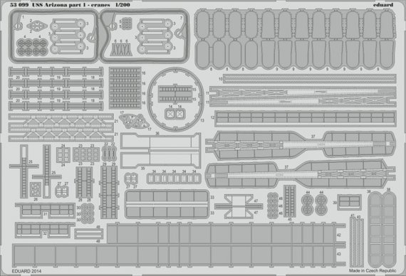 SET 1/200 USS Arizona part 1-cranes (TRUMP)