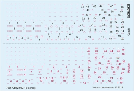 Decals 1/72 MiG-15/MiG-15bis (stencils)