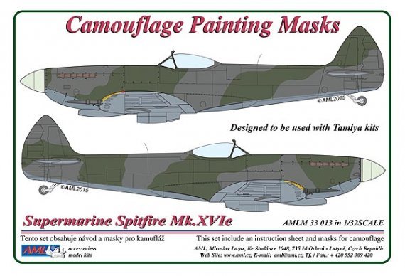 1/32 Spitfire Mk.XVIe Camouflage Pattern Painting Mask