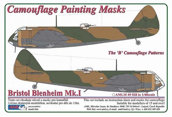1/48 Bristol Blenheim Mk.I / B Camouflage Patterns