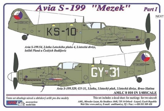 1/48 Masks for Avia S-199 'Mezek' Part I.