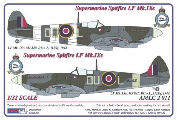 1/32 Spitfire Mk.IXC DU-L National Insignia & Canopy Mask