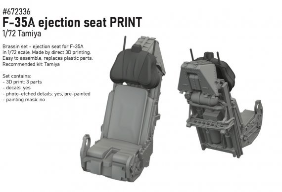 Brassin 1/72 F-35A ejection seat PRINT for Tamiya