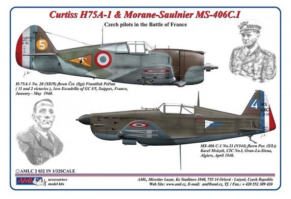 1/32 Curtiss H75A-1 Hawk & Morane-Saulnier MS-406C.I