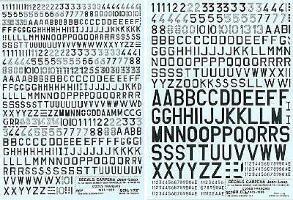 Colorado D�cals Codes Numerals Arm�e de l'Air 1/48