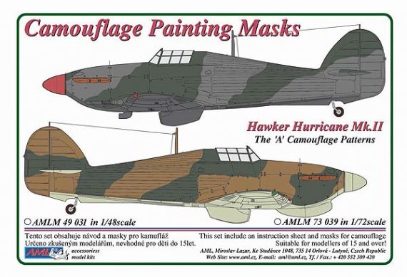 1/48 Camouflage masks Hawker Hurricane Mk.II A