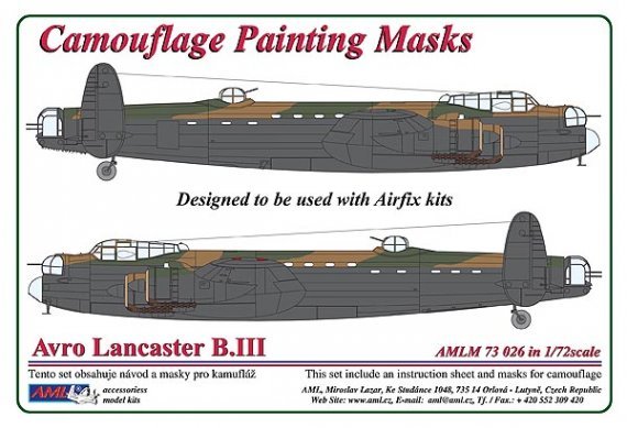 1/72 Avro Lancaster B.III Camouflage Scheme Painting Masks
