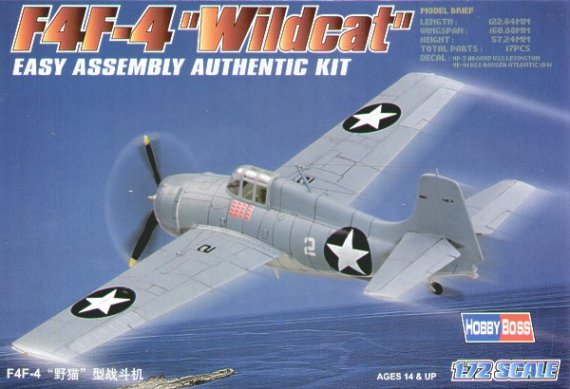 Hobby Boss Grumman F4F-4 Wildcat Easy Build 1/72