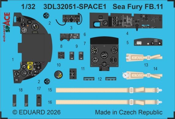 Eduard 1/32 Sea Fury FB.11 DBMK Flugzeugmodell