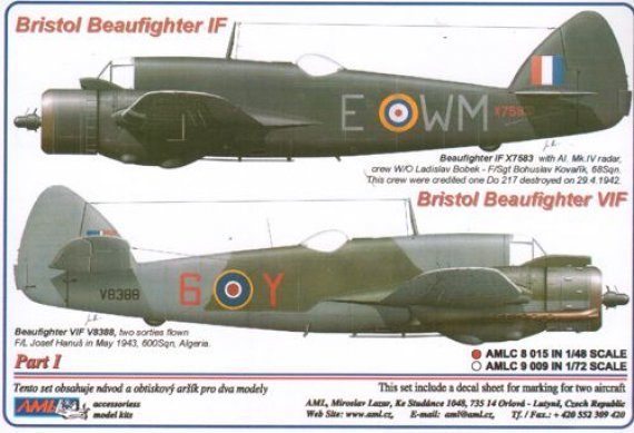 1/48 Bristol Beaufighter Mk.IF X7583 , with AI. Mk.IV radar
