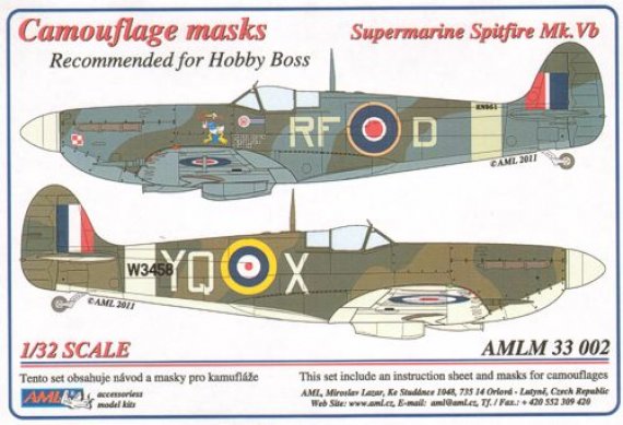 1/32 Mask Canopy S.Spitfire Mk.V Camouflage 'A'