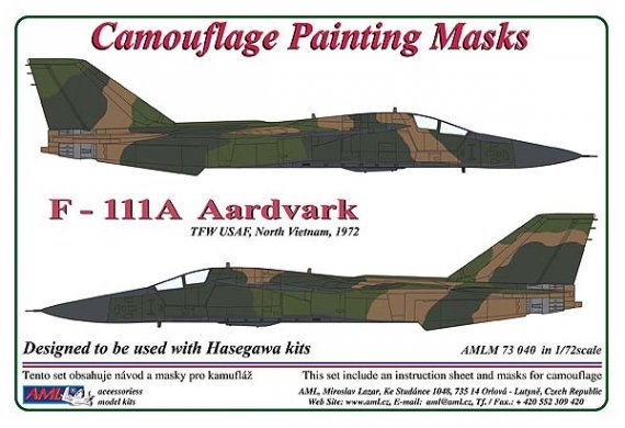 1/72 General-Dynamics F-111A Aardvark camouflage paint mask