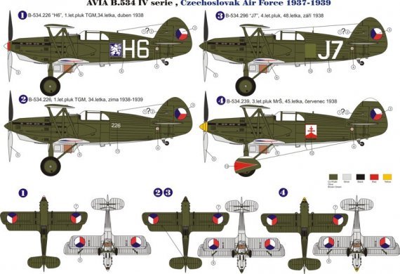 1/48 Decals for Avia B-534 IV.serie