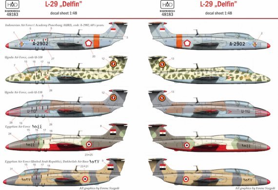 1/72 Aero L-29 Delfin decals