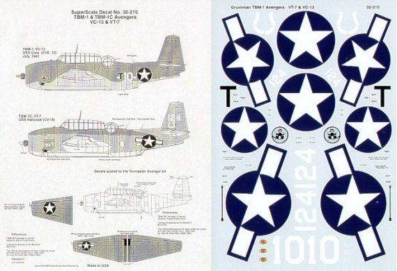 Grumman TBM-1C Avenger 1/32 VC-13 USS Core 1943