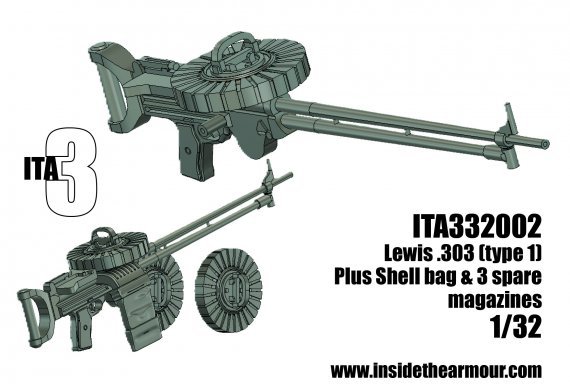 1/32 Lewis .303 aircraft type with optional shell bag