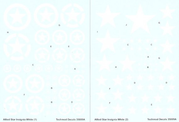 Techmod D�calcomanies �toiles Alli�es Blanches 1/35