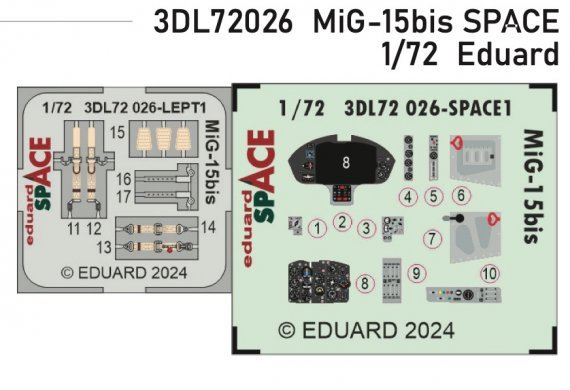 1/72 MiG-15bis cockpit detail set For Eduard