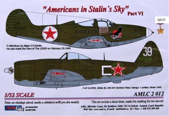 1/32 Masks P-39N&P-47D-27RE Amer.in Stalin Sky VI.