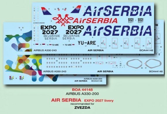 Decals 1/144 A330-243 Air Serbia EXPO 2027 Livery