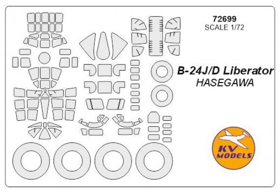 1/72 Consolidated B-24 Liberator masks