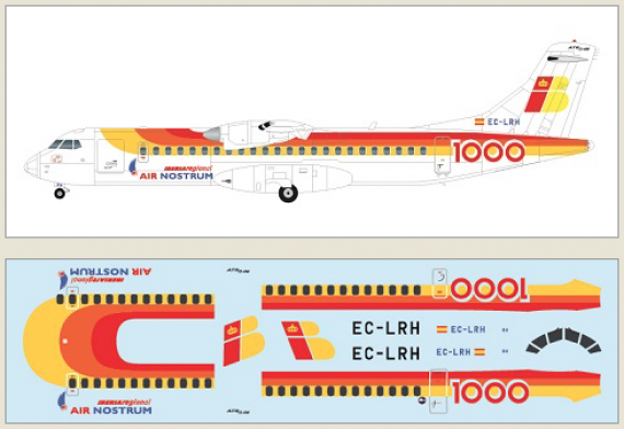 1/144 Air Nostrum ATR 72-the 1000th ATR special livery