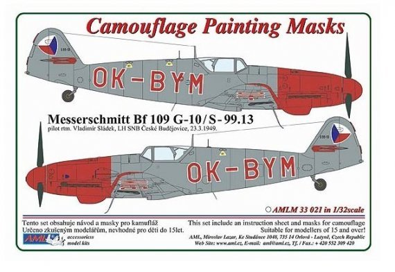 1/32 Camouflage masks Bf 109 G-10/S-99.13 OK-BYM